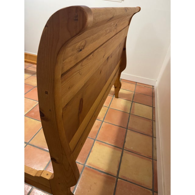 Solid Pine Hacienda-Style Queen Bed Frame For Sale - Image 10 of 17