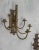 1950s Pair of Spanish Mid-Century Gilt Metal Five-Arm Candle Sconces, 1950s For Sale - Image 5 of 8