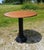 Wood Antique Round Oak Top Pub Table or Game Table With Cast Iron Column Base For Sale - Image 7 of 17