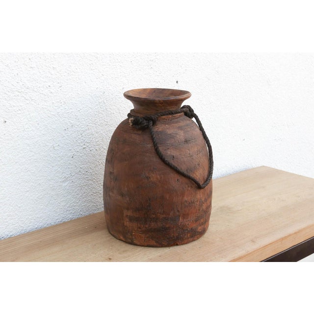 Antique Rustic Wooden Milk Pot For Sale - Image 4 of 7