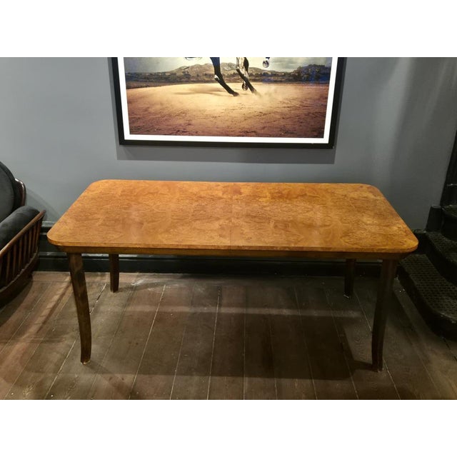 1930s Swedish Modern Dining Table in Burl Wood and Beech attributed to Axel Einar Hjorth for Nordiska Kompaniet, 1938 For Sale - Image 5 of 14