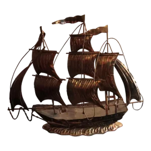 1970s Hand Carved Brass Ship 3d Model