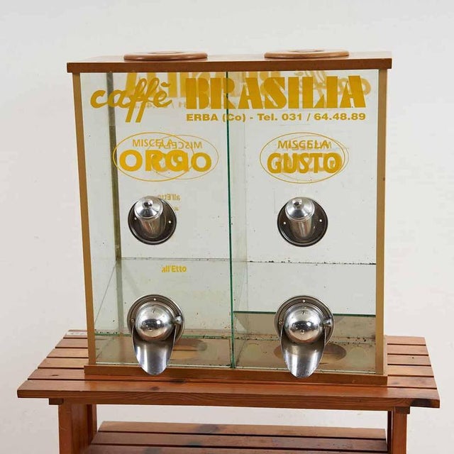 Metal Antique Brasilia Glass and Metal Coffee Dispenser For Sale - Image 7 of 7