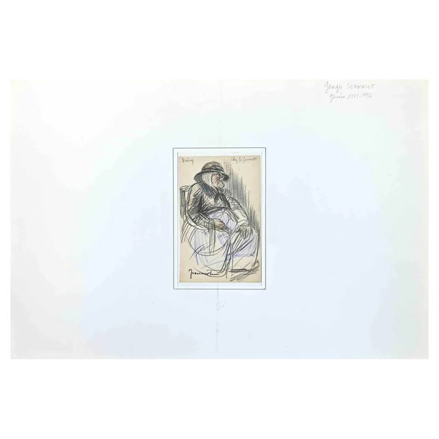 Pierre Georges Jeanniot, Old Lady, Drawing, Late 19th-Century For Sale