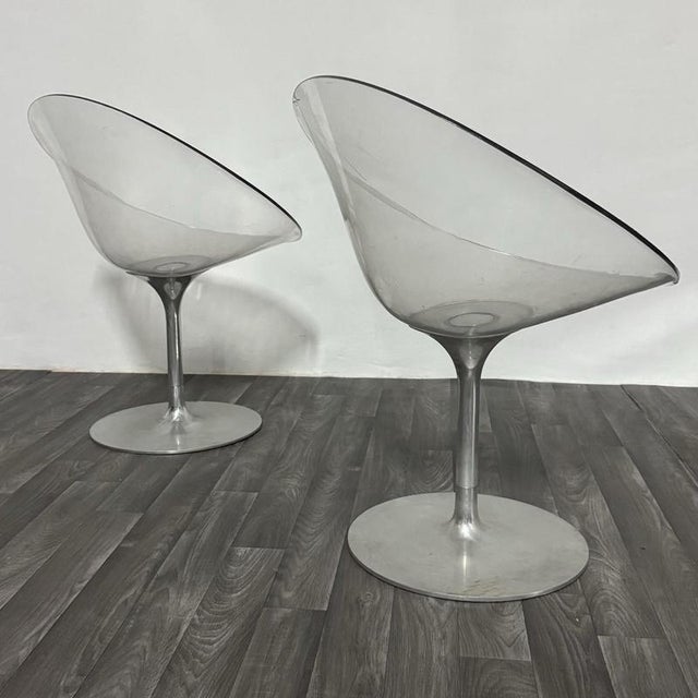 Metal Space Age Eros Armchairs by Philippe Starck for Kartell, 1970s, Set of 2 For Sale - Image 7 of 16