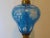 Whale oil style lamp, 19th century design made in early 1900’s. Blue cut to clear glass pear shaped font, grape and leaf...