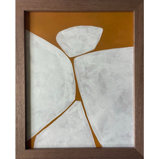 Wood 2026 Contemporary Set of Nine Abstract Paintings in Sienna on Cotton Paper by Artist r.k. Red For Sale - Image 7 of 13
