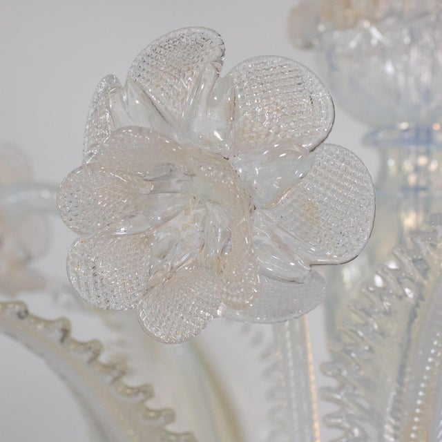 Glass Vintage Ca'Rezzonico Style Gold Infused and Opaline Murano Chandelier For Sale - Image 7 of 12