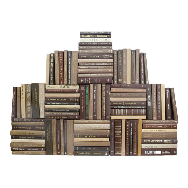 Decorative Books - Chocolate Book Wall - Set of 100 Brown Books For Sale