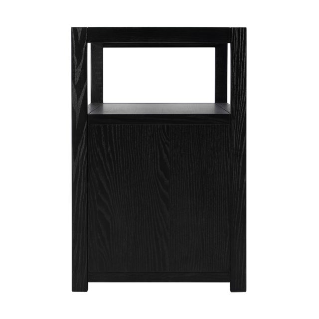 Wood Lark 28 in. W Rectangular Wood 2 Drawer Wide Nightstand with Open Shelf, Washed Black For Sale - Image 7 of 11