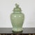 Crackle Green Celadon Lidded Vase with Stylized Foo Dog Finial For Sale In New York - Image 6 of 12