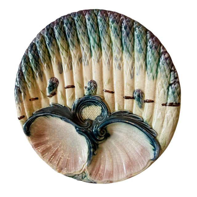 Ceramic Antique French Asparagus Plate For Sale - Image 7 of 7