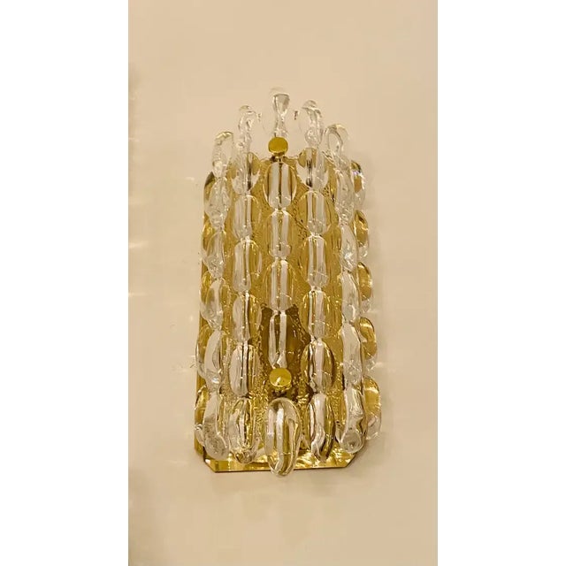 Mid-Century Modern Karl Fagerland Orrefors Bubble Crystal Wall Lights Pair For Sale - Image 3 of 9