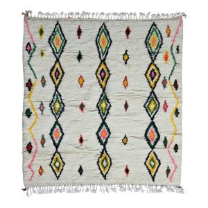 Handwoven Azilal Wool Moroccan Rug - 7.3 X 6.4 Ft