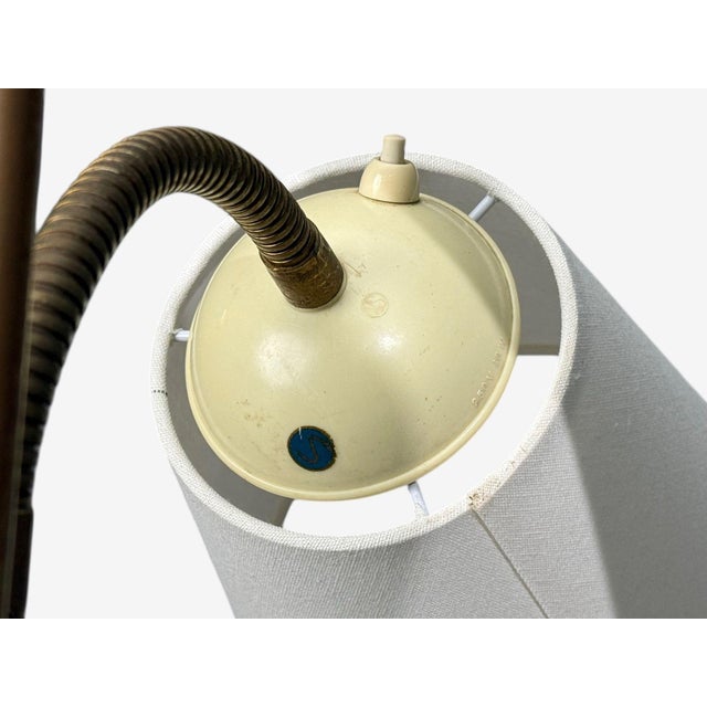 Swedish Modern, Adjustable Floor Lamp, Wood, Brass, Red Lacquer, Sweden, 1940s For Sale - Image 9 of 12