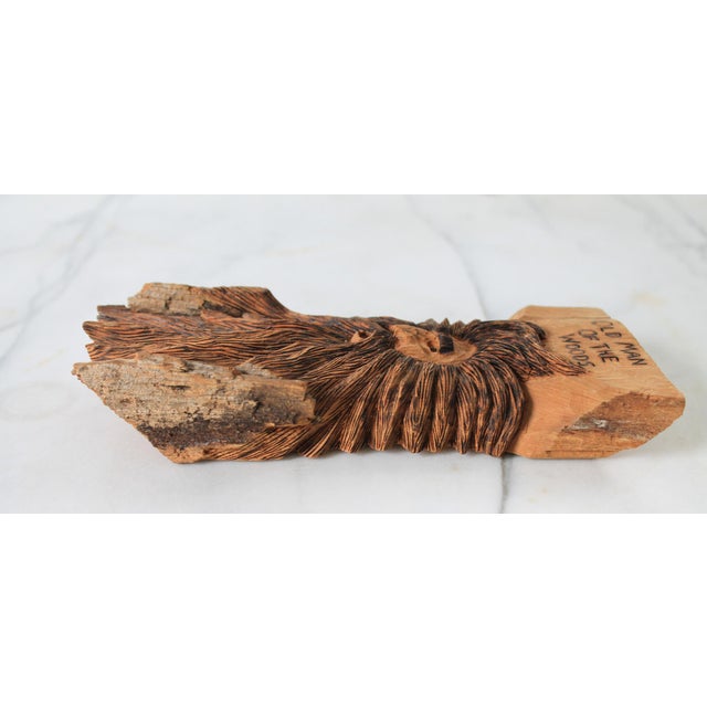 Vintage Hand Carved Folk Art "Old Man of the Woods" Wall Hanging For Sale - Image 4 of 8