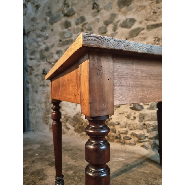 Vintage French Pine Table with Extendable Side, 1930s For Sale - Image 10 of 17