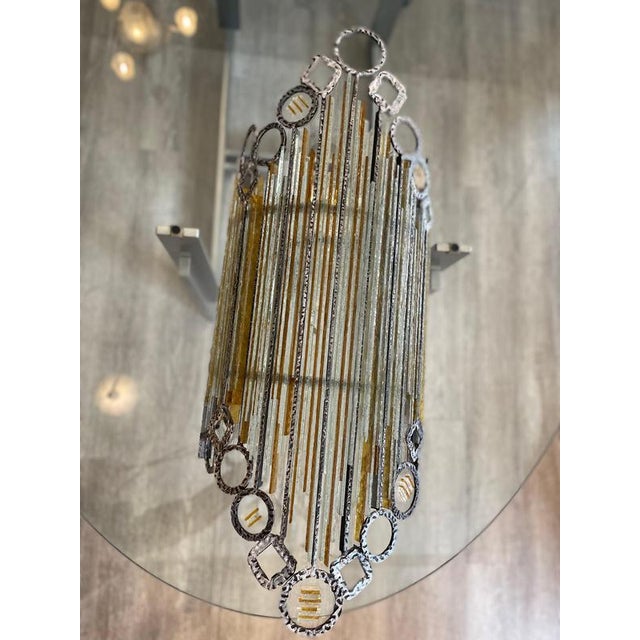 Orange Wall Lamp in Iron and Glass, Italy, 1960s For Sale - Image 8 of 12