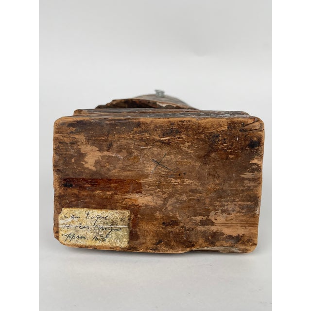 Wood A 17th Century Italian Carved Wood Sculpture of Saint Roch For Sale - Image 7 of 7