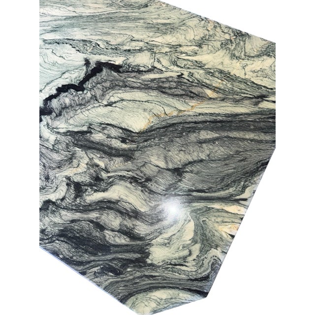 Vintage Brass Stone Top Coffee Table Regency Figural Bagues Attb For Sale - Image 6 of 12