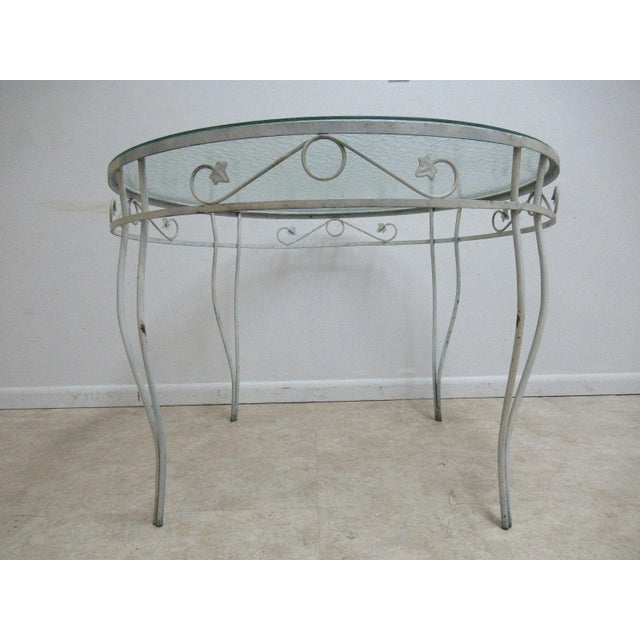 Vintage Round Iron Outdoor Dinette Table For Sale - Image 11 of 11