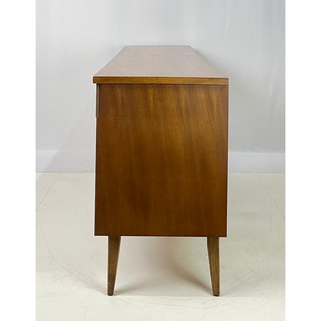 Wood Mid-Century Modern Bassett "Zenith" Walnut Triple Dresser For Sale - Image 7 of 14