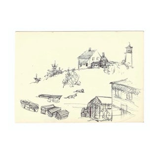 1980s Robert Angeloch Monhegan Maine Drawing For Sale