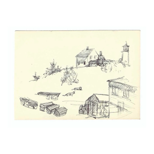 1980s Robert Angeloch Monhegan Maine Drawing