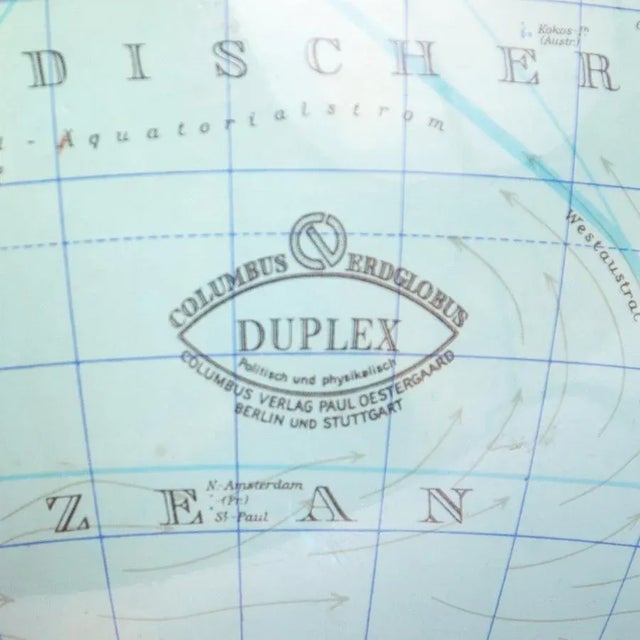 Vintage German Duplex Illuminated World Globe from Columbus For Sale - Image 6 of 7