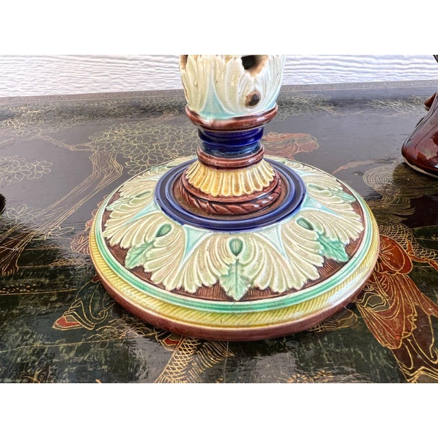 Antique English Wedgwood Majolica Candlestick Candle Holder Cinque Cento C1876 For Sale - Image 16 of 18