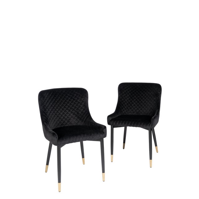 Merlin Diamond Upholstered Dining Chairs a Pair Chairish