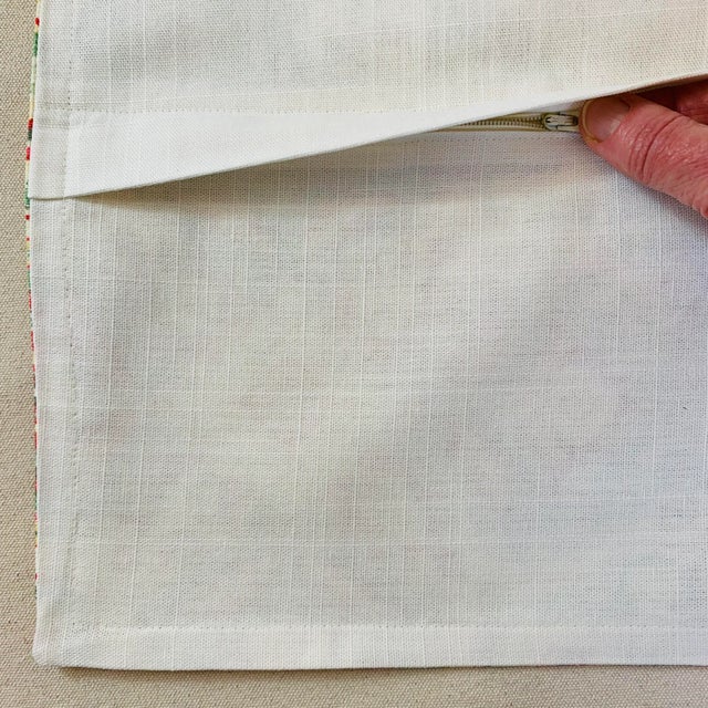 Designer P Kaufmann Waverly Cream Coral Green Yellow Ikat Suzani Medallion Pillow Covers- 3 Pieces For Sale In Jacksonville, FL - Image 6 of 8