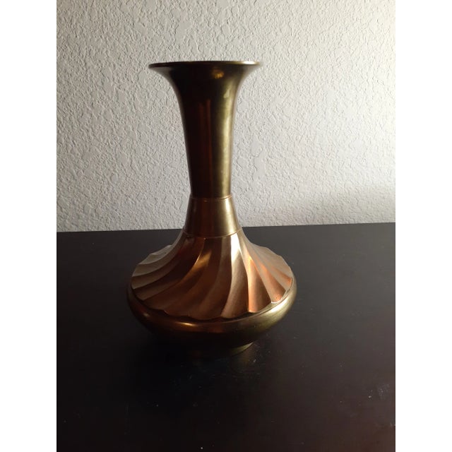 This is a STUNNING VTG Solid Brass 7" Fluted Vase Made in India. Procured during personal travel BOX 22