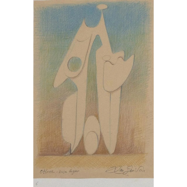 Leo Guida, Ottone Base Legno: Study for a Sculpture, Pencil & Pastel Drawing, 1980s For Sale - Image 4 of 4