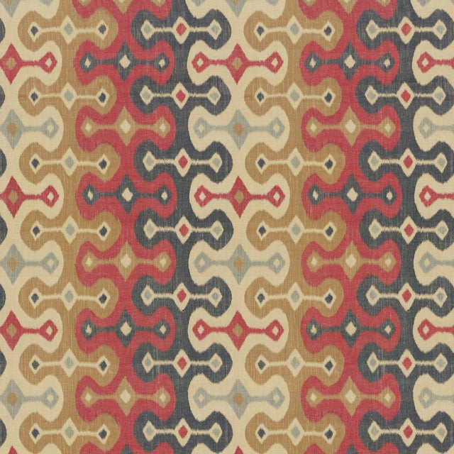 Contemporary Sample - Schumacher X Martyn Lawrence Bullard Darya Ikat Sidewall Wallpaper in Spice For Sale - Image 3 of 3