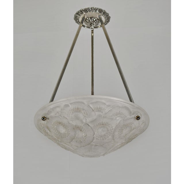 Art Deco French Art Deco Pendant Light by Cristalleries De Verdun 1930 France For Sale - Image 3 of 6