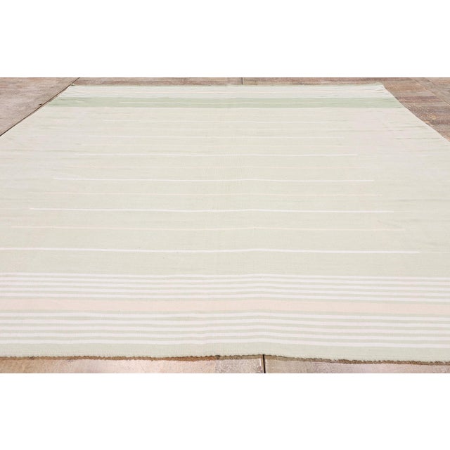 Vintage Indian Dhurrie Rug, 07'02 X 10'02 For Sale - Image 9 of 10