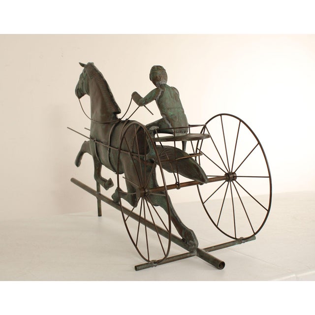 Vintage Jockey and Horse Copper Weathervane For Sale - Image 10 of 12