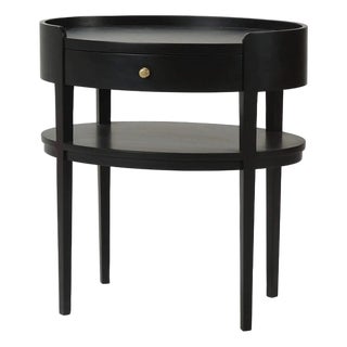 Black Scandinavian Oval Side Table For Sale