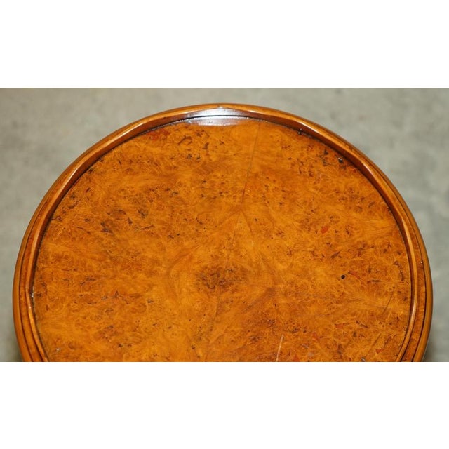 Vintage Burr Walnut Tripod Tables, Set of 2 For Sale - Image 16 of 18