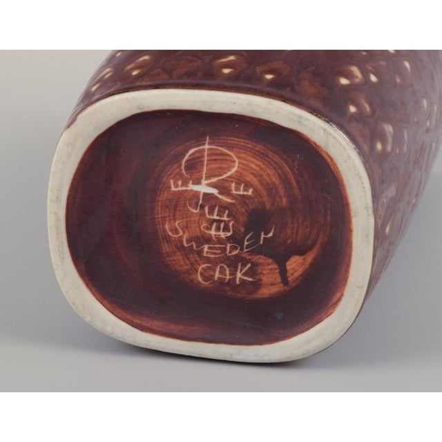 Brown Modernist Ceramic Vase in Brown Tones by Carl Harry Stålhane for Rörstrand For Sale - Image 8 of 9