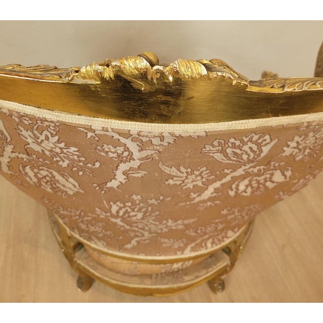 Louis XV Style Golden Wood Lounge Chair For Sale - Image 6 of 16