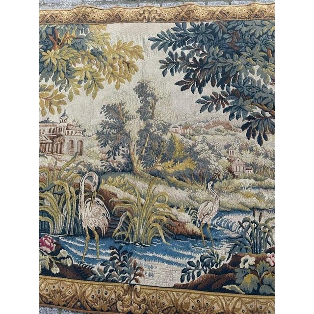 Vintage French Jacquard Tapestry in the style of Aubusson, 1970s For Sale - Image 3 of 18