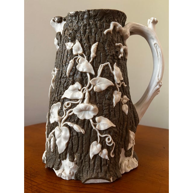 Victorian 1850s t.j. & J. Mayer Convolvulus Stoneware Pitcher For Sale - Image 3 of 16