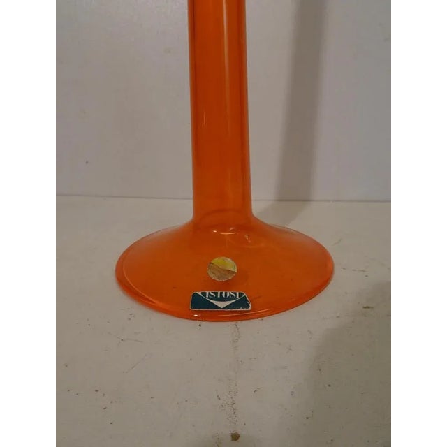 Huge Orange Art Glass Luciano Vistosi MuranoCandlestick For Sale - Image 4 of 10
