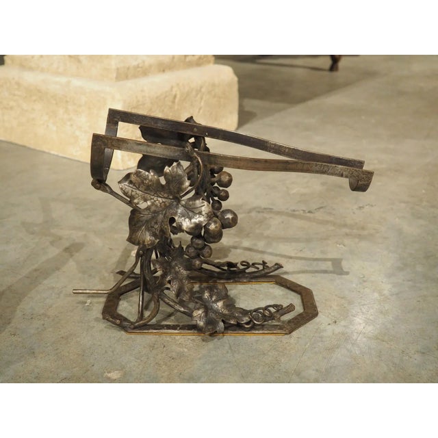 1900 - 1909 Antique French Wrought Iron Wine Bottle Cradle, Circa 1900 For Sale - Image 5 of 10