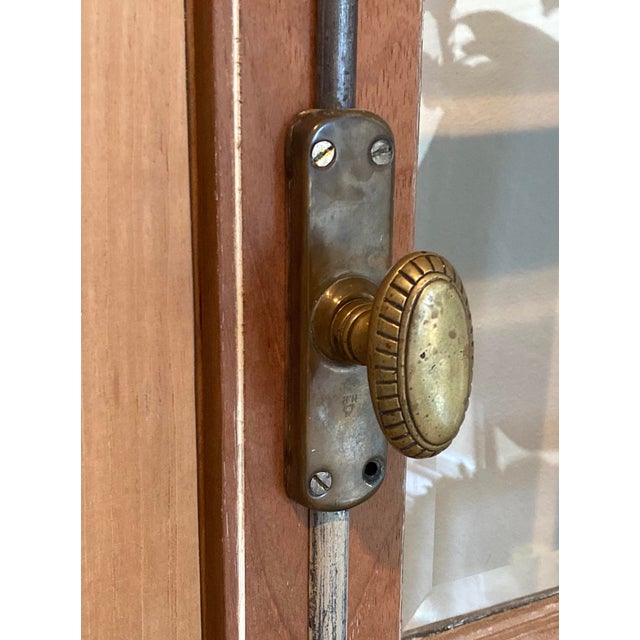 Antique Tall French Doors Beveled Glass With Fan Light Semi Circle Arch Window For Sale - Image 4 of 17