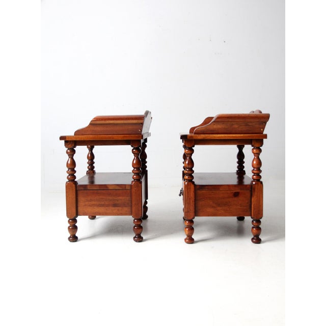 Cabin Vintage Colonial Revival End Tables Pair For Sale - Image 3 of 15