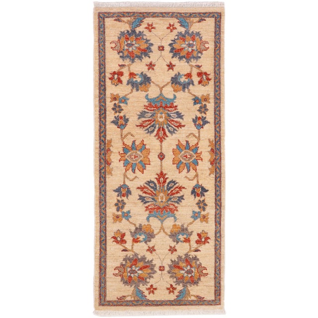 Shabby Chic Ziegler Tan/Rust Wool Runner Rug- 2'1'' X 4'10'' For Sale - Image 9 of 10