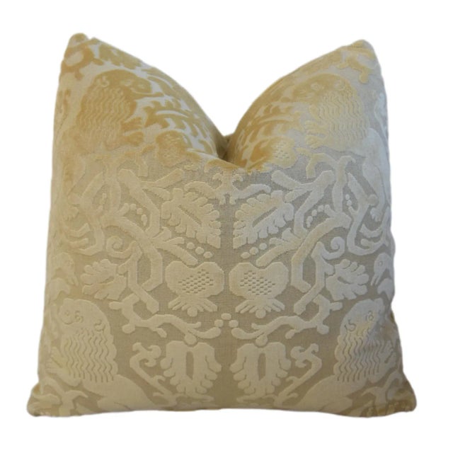 2020s Designer Travers Medieval Lion Bird Velvet Feather/Down Pillow For Sale - Image 5 of 7